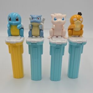 Pokemon Mew Psyduck Squirtle Blastoise Pez Candy Catcher Dispenser 1998 Bandai